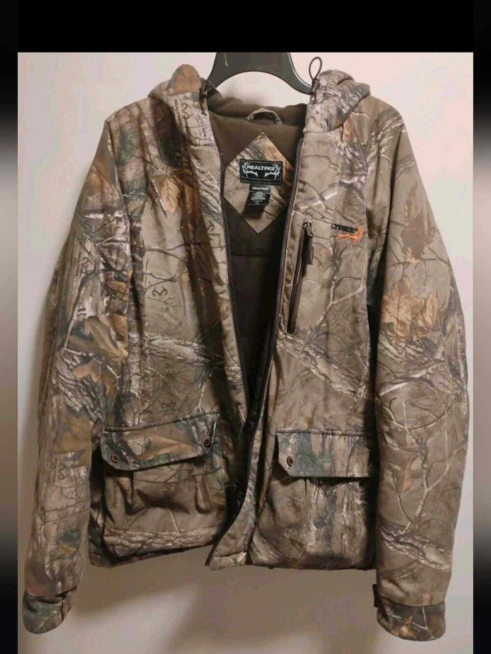 Realtree Mens 2XL Camo Outdoor Hunting Camping Insulated Jacket Hooded Full Zip